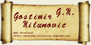 Gostimir Milunović vizit kartica